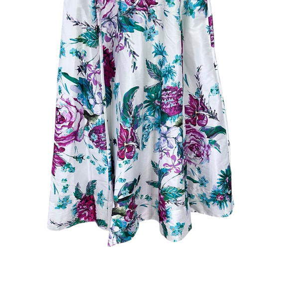 Eshakti Satin Floral Spaghetti Strap Lined Dress Size XL Party Wedding Cottage - Picture 3 of 9